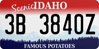 ID license plate 3B3840Z