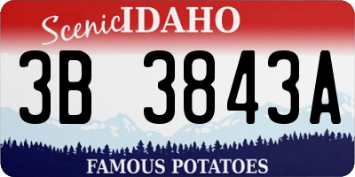 ID license plate 3B3843A