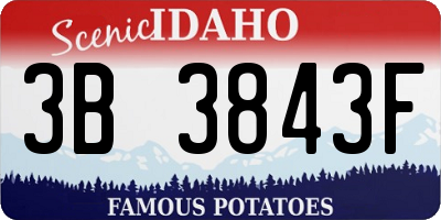 ID license plate 3B3843F