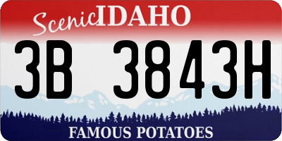 ID license plate 3B3843H
