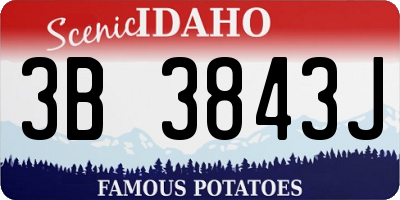 ID license plate 3B3843J