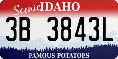 ID license plate 3B3843L