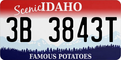 ID license plate 3B3843T
