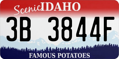 ID license plate 3B3844F