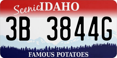 ID license plate 3B3844G