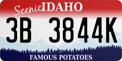 ID license plate 3B3844K