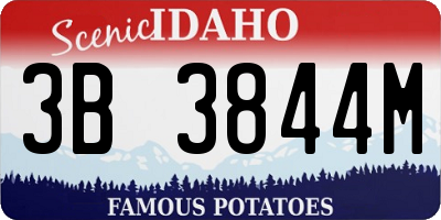 ID license plate 3B3844M