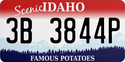 ID license plate 3B3844P