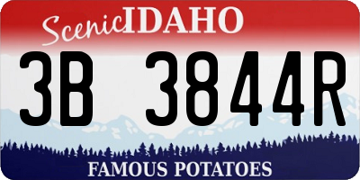 ID license plate 3B3844R