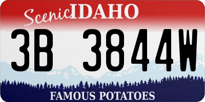 ID license plate 3B3844W
