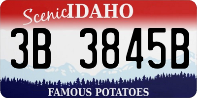 ID license plate 3B3845B