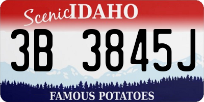 ID license plate 3B3845J