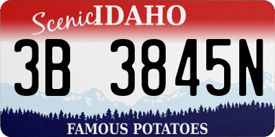 ID license plate 3B3845N