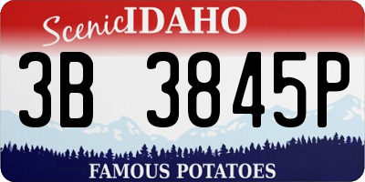 ID license plate 3B3845P