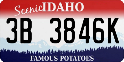 ID license plate 3B3846K