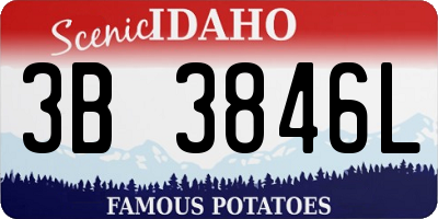 ID license plate 3B3846L