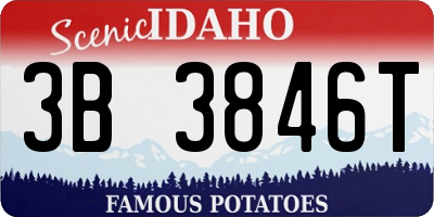 ID license plate 3B3846T