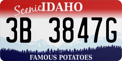 ID license plate 3B3847G