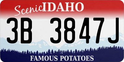 ID license plate 3B3847J