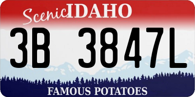 ID license plate 3B3847L