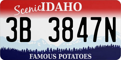 ID license plate 3B3847N