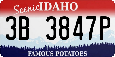 ID license plate 3B3847P