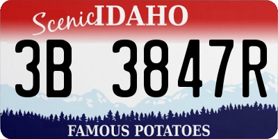 ID license plate 3B3847R