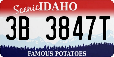 ID license plate 3B3847T