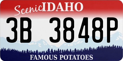 ID license plate 3B3848P