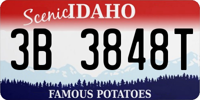 ID license plate 3B3848T
