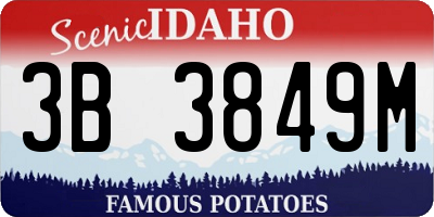 ID license plate 3B3849M