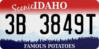 ID license plate 3B3849T
