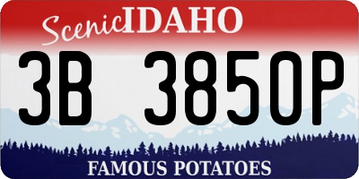ID license plate 3B3850P