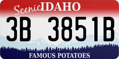 ID license plate 3B3851B