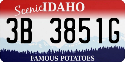 ID license plate 3B3851G