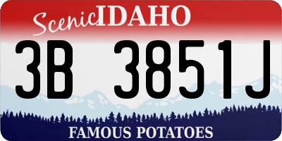 ID license plate 3B3851J