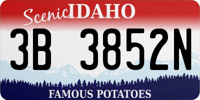 ID license plate 3B3852N