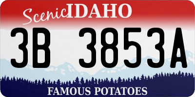 ID license plate 3B3853A