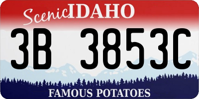 ID license plate 3B3853C