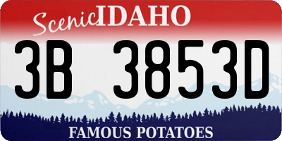 ID license plate 3B3853D