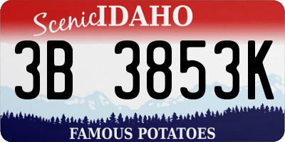 ID license plate 3B3853K