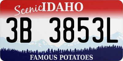 ID license plate 3B3853L