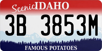 ID license plate 3B3853M
