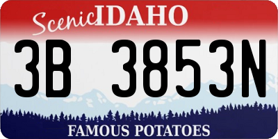 ID license plate 3B3853N