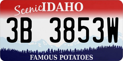 ID license plate 3B3853W