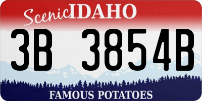 ID license plate 3B3854B