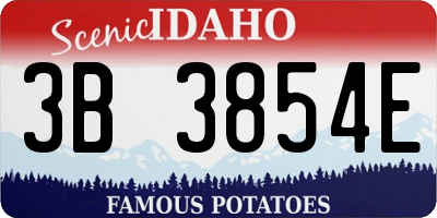 ID license plate 3B3854E