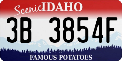 ID license plate 3B3854F