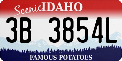 ID license plate 3B3854L