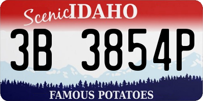 ID license plate 3B3854P